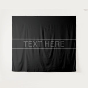 Customisable Text Bold Modern Black & Dark Grey Tapestry