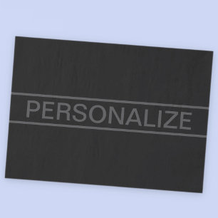 Customisable Text   Bold Modern Black & Dark Grey Tissue Paper