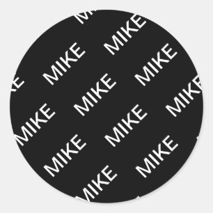 Customisable Text   Bold Modern Black & White Classic Round Sticker