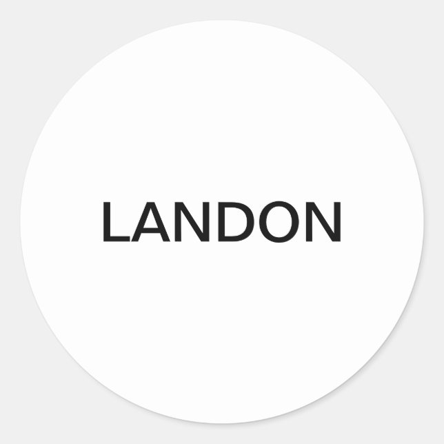 Customisable Text | Bold Modern Black & White Classic Round Sticker (Front)
