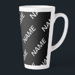Customisable Text | Bold Modern Black & White Latte Mug<br><div class="desc">Bold modern look.</div>
