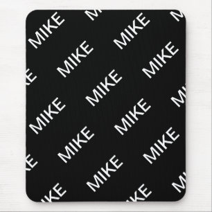 Customisable Text   Bold Modern Black & White Mouse Pad