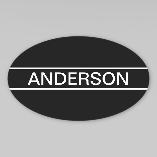 Customisable Text | Bold Modern Black & White Oval Sticker (Creator Uploaded)