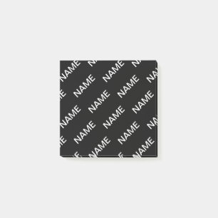Customisable Text   Bold Modern Black & White Post-it Notes