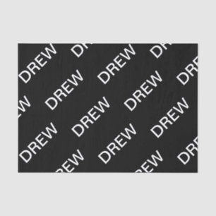 Customisable Text   Bold Modern Black & White Tissue Paper
