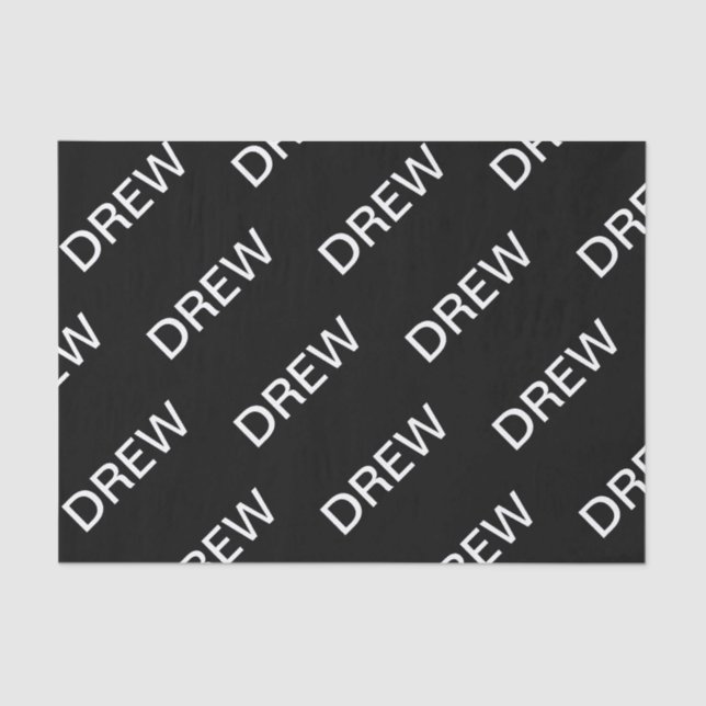 Customisable Text | Bold Modern Black & White Tissue Paper (Front)