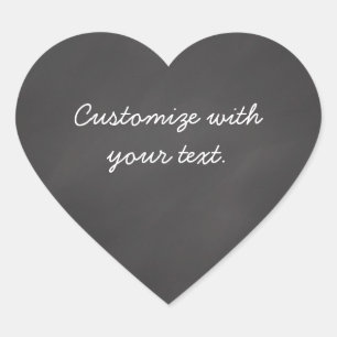 Customisable text chalkboard heart sticker