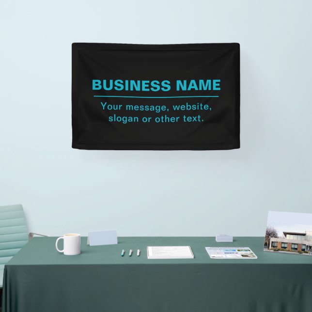 Customisable Text for Business Etc. Editable Black Banner (Tradeshow)