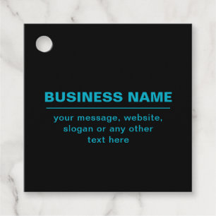 Customisable Text for Business Etc. Editable Black Favour Tags
