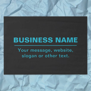 Customisable Text for Business Etc. Editable Black Tissue Paper