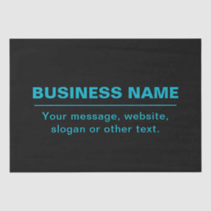 Customisable Text for Business Etc. Editable Black Tissue Paper