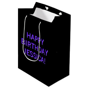 Customisable Text Happy Birthday to Any Name Medium Gift Bag