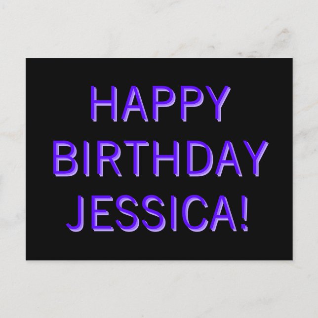 Customisable Text Happy Birthday to Any Name Postcard (Front)