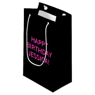 Customisable Text Happy Birthday to Any Name Small Gift Bag