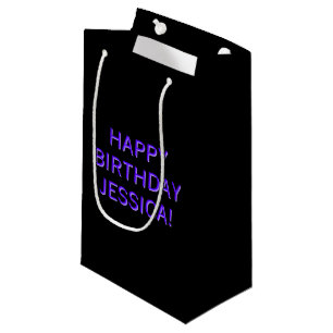 Customisable Text Happy Birthday to Any Name Small Gift Bag