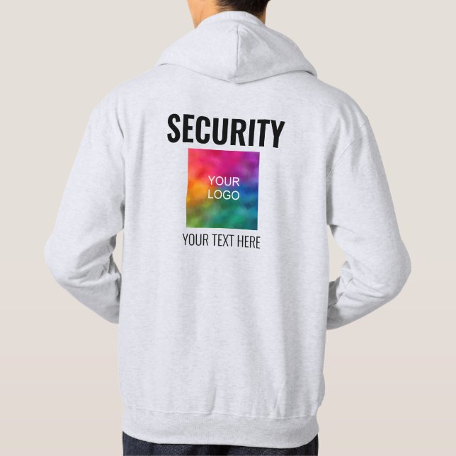 Customisable Text Logo Double Sided Mens Security Hoodie (Back)