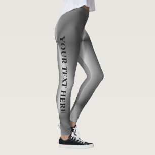 Customisable Text Name Modern Womens Silver Look Leggings