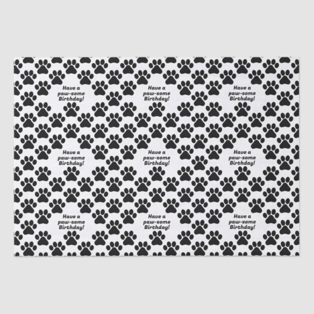 Customisable text Pawfect Paws Tissue Paper (Front)
