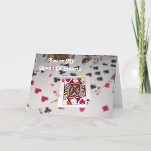 Customisable Text / Queen Of Hearts Card