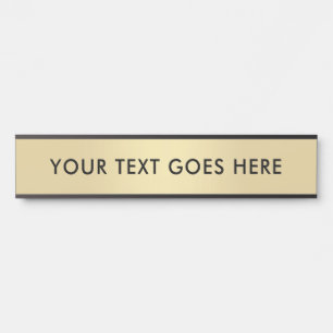 Customisable Text Room Name Gold Black Template Door Sign