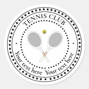 Customisable Text Tennis Club  Classic Round Sticker