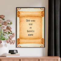 Customisable Text Victorian Vintage Scroll Poster