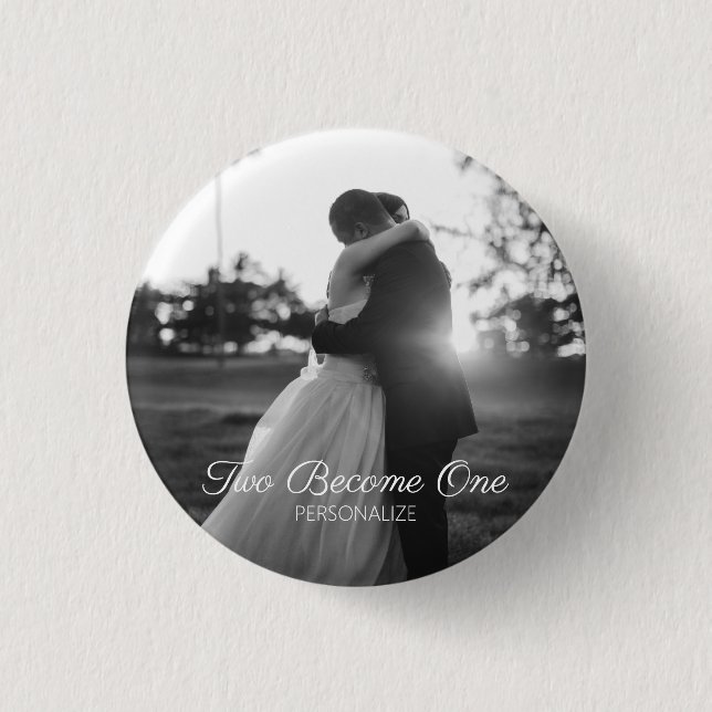 Customisable Text Wedding Button (Front)