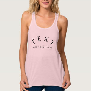 Customisable Text Womens Flowy Racerback Soft Pink Singlet