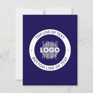 Customisable Text & Your Logo   Dark Blue Purple Card