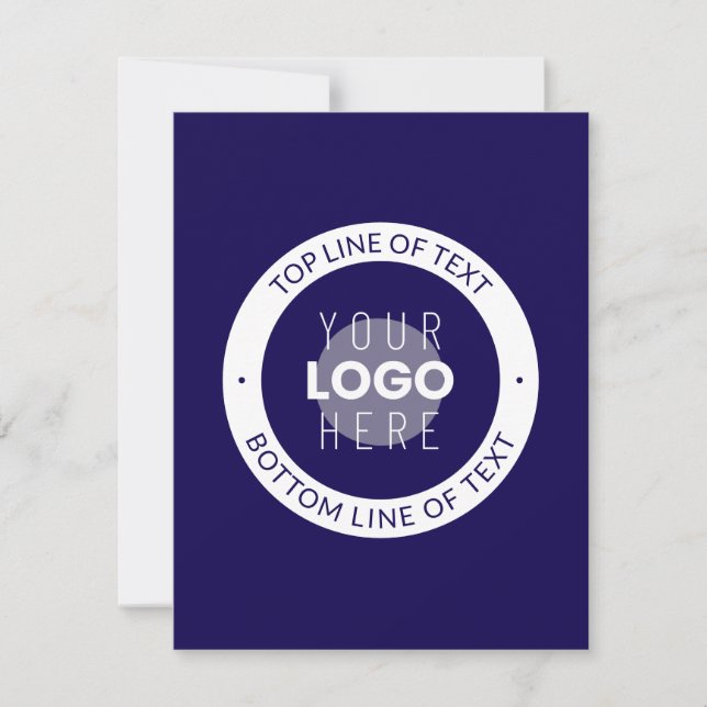 Customisable Text & Your Logo | Dark Blue Purple Card (Front)