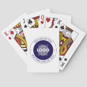 Customisable Text & Your Logo   Dark Blue Purple Playing Cards