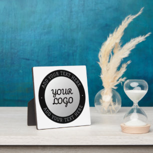 Customisable Text & Your Logo Grey Gradient Plaque