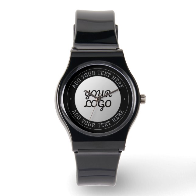 Customisable Text & Your Logo | Grey Gradient Watch (Front)