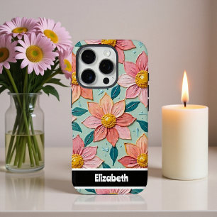 Customisable Textured Flowers Phone Cover