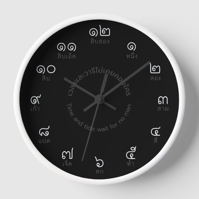 Customisable Thai Numbers Wall Clock (Front)