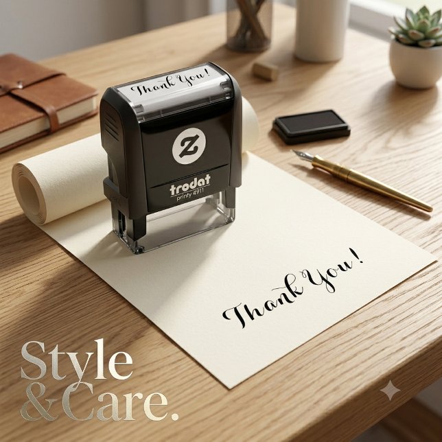 Customisable Thank You  1.4" x 0.4" Self Inking Self-inking Stamp (Customizable Thank You 1.4 x 0.4 Self Inking Self-inking Stamp)