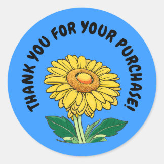 Customisable Thank You Appreciation Sunflower Classic Round Sticker