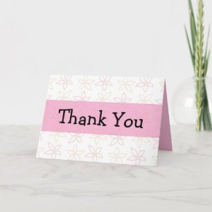 Customisable Thank You Drawn Flowers Card