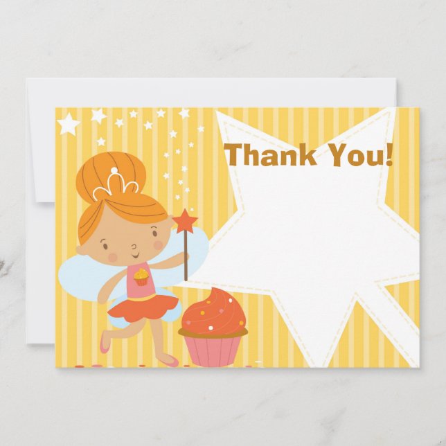 Customisable Thank You - Fairy Princess Cupcake Card (Front)