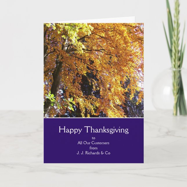 Customisable Thanksgiving Card - Autumn Foliage (Front)