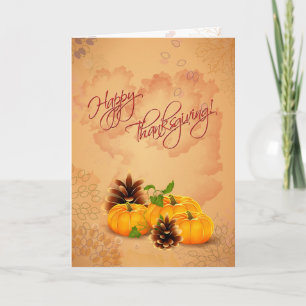 Customisable Thanksgiving Card with Pumpkins