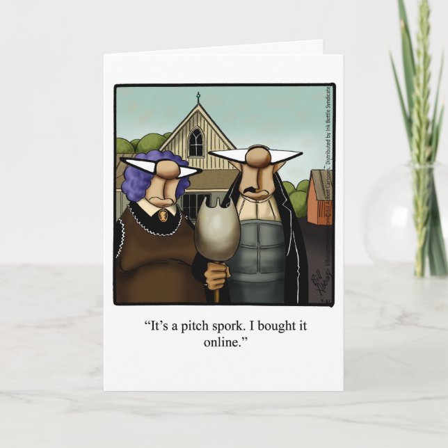 Customisable Thanksgiving Humour Greeting Card (Front)