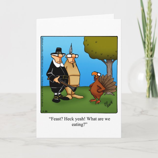 Customisable Thanksgiving Humour Greeting Card (Front)