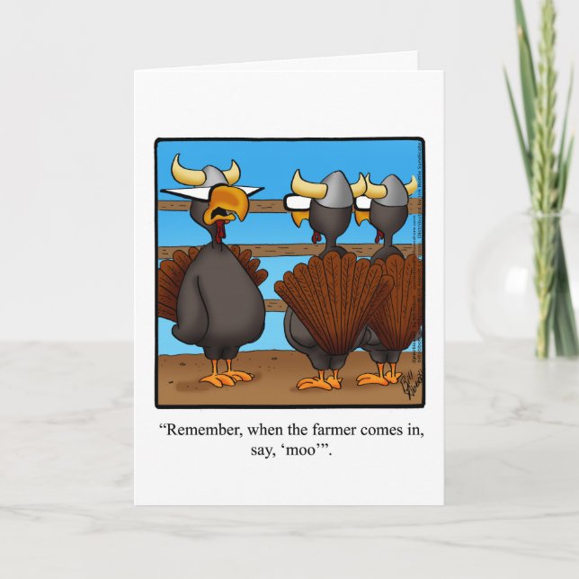 Customisable  Thanksgiving Humour Greeting Card (Front)