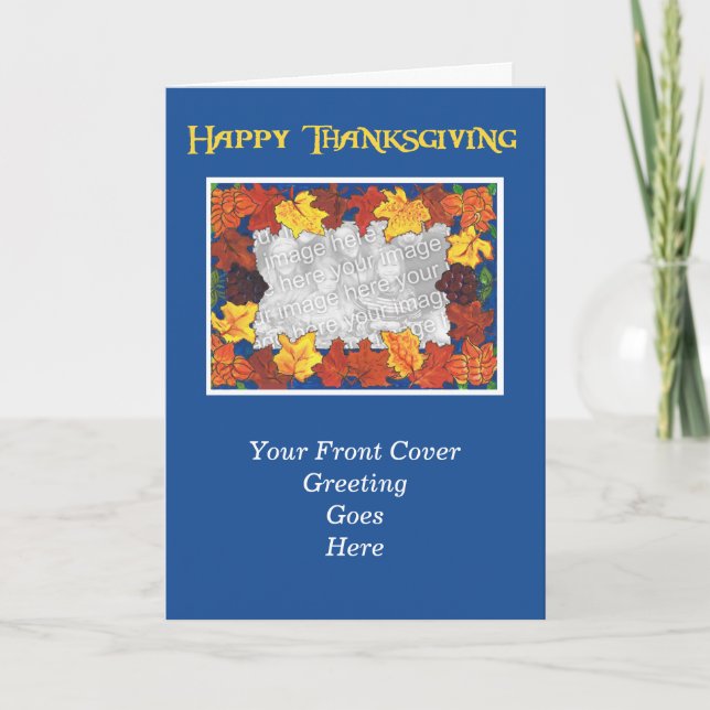 Customisable Thanksgiving Photo Card - Foliage (Front)