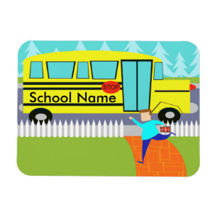 Customisable the Catching School Bus Flexi Magnet