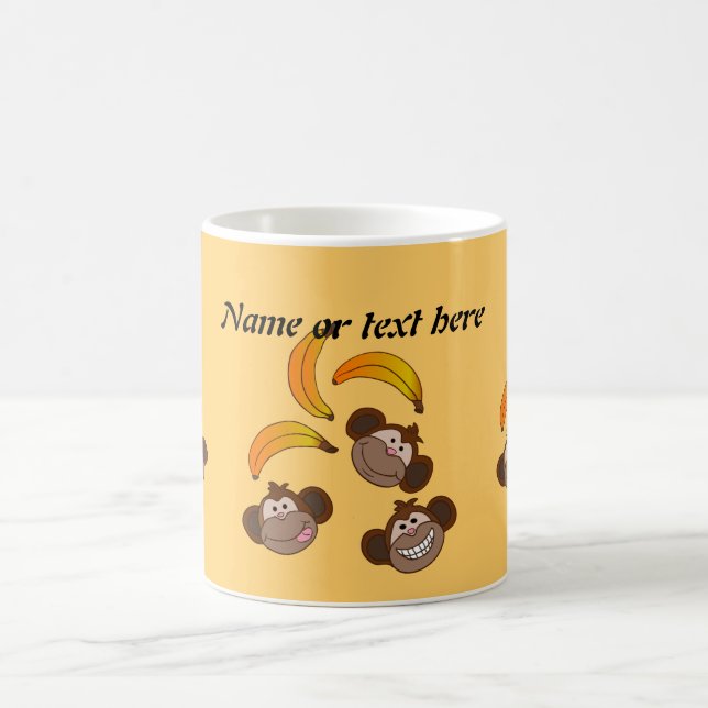Customisable Three monkeys with bananas Coffee Mug (Center)
