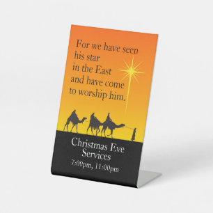 Customisable Three Wise Men Religious Christmas Pedestal Sign