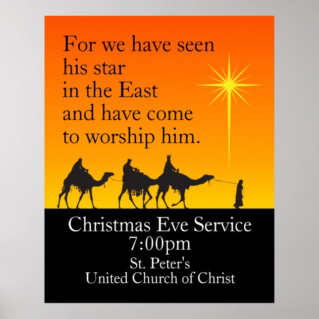 Customisable Three Wise Men Religious Christmas Poster (Front)