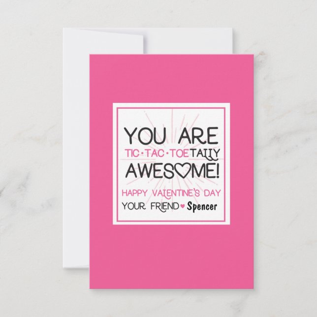 Customisable Tic Tac Toe Valentine Invitation (Front)